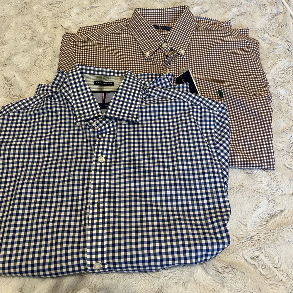Ralph Lauren and Tommy Hilfiger button up shirts